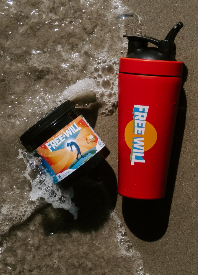 Free Will tub and shaker in the wash on wet sand